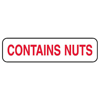 Rrd Contains Nuts Food Communication Labels 1-1/4" X 5/16" 760/Rl Wh