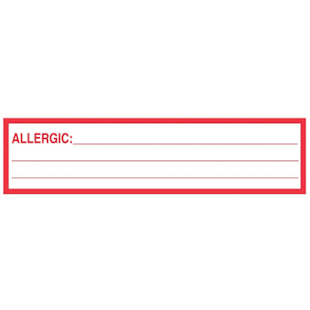 Rrd Allergy Alert Label 5" X 1-3/8"