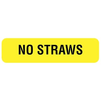 Rrd No Straws Nutrition Communication Labels 1-1/4" X 5/16"