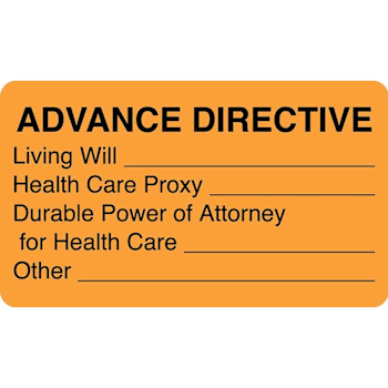 Rrd Advance Directive Label 3" X 1-3/4"
