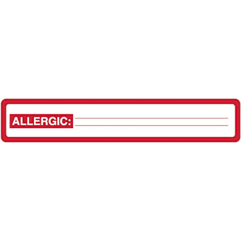 Rrd Allergy Alert Label 5-1/2" X 1"