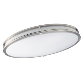 Image for Seasons Quick Install 24-Inch Oval 25w/30w/34w Dimmable Integrated LED Flush Mount Light With 5 CCT Selectable In Brushed Nickel from HD Supply