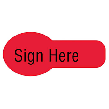 Rrd Unimark Spacesaver Flag 3/4"X5/16" Sign Here Package Of 500