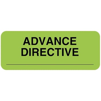 Rrd Advance Directive Label 2-1/4x7/8"