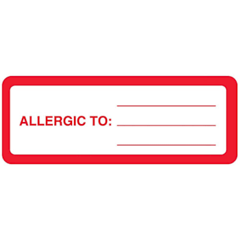 Rrd Allergy Alert Label 3"X1-1/8"