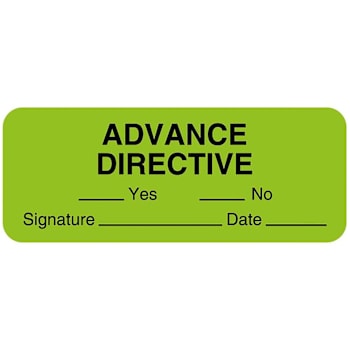 Rrd Advance Directive Label 2-1/4"X7/8