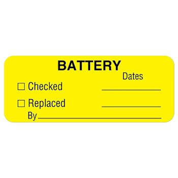 Rrd Battery & Lamp Maintenance Label 2-1/4"X7/8"