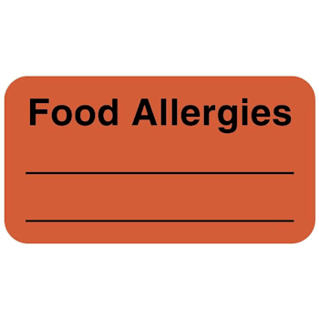 Rrd Food Allergy Labels 1-5/8"X7/8"