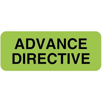 Rrd Advance Directive Label 2-1/4"X7/8" Flourescent Green