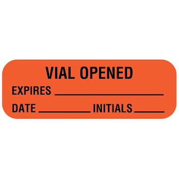 Rrd Expiration Label 1-1/2"X1/2" Vial Opened