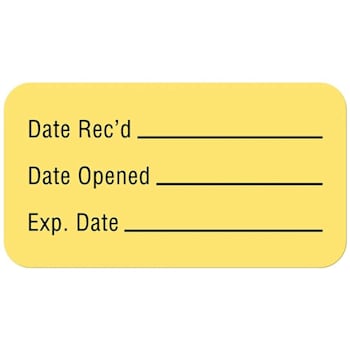 Rrd Quality Control Label 1-5/8"X7/8" Date Rec'D Date Opened
