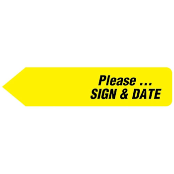 Rrd Uniarrow Plus Flag With Message 1-3/4"X13/32" Please Sign & Date