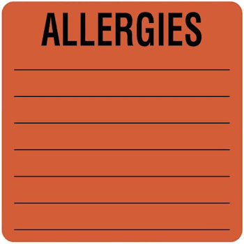 Image for Rrd Allergy Alert Label 2-1/2"X2-1/2" from HD Supply