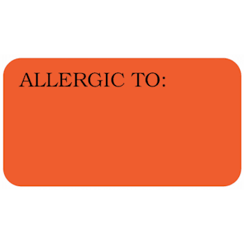 Rrd Allergy Alert Label 1-5/8x7/8"