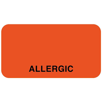 Rrd Allergy Alert Label 1-5/8"X7/8"