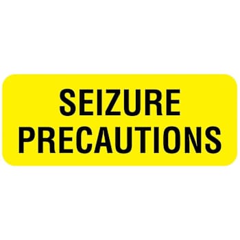 Rrd Patient Care And Condition Label 2-1/4"X7/8" Seizure Precautions