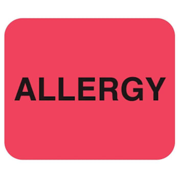 Rrd Alert Label 1-1/4"X1-1/2" Allergy