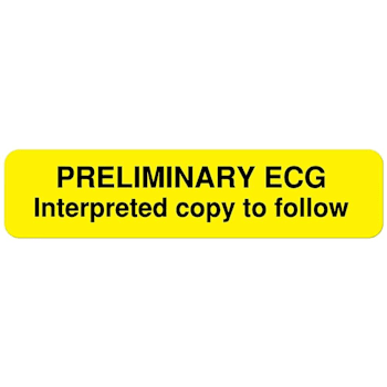 Rrd Cardiopulmonary Department Label 1-5/8"X3/8" Preliminary Ecg