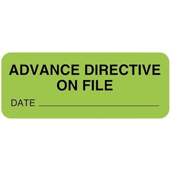 Rrd Advance Directive Label 2-1/4"X7/8"