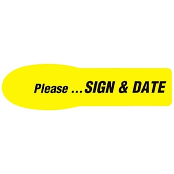 Rrd Extra Large Uniflag 2-1/4x5/8" Please Sign Here Package Of 90