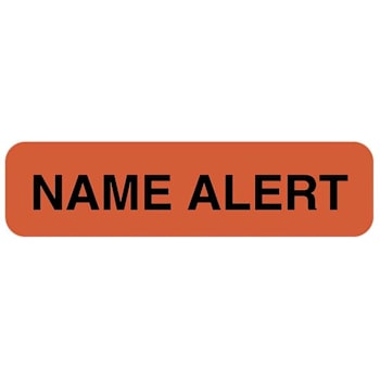 Rrd Name Alert Label 1-1/4"X5/16" Flourescent Red
