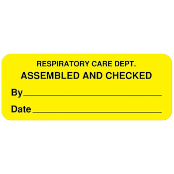 Rrd Respiratory Care Label 2-1/4"X7/8" Assembled And Checked