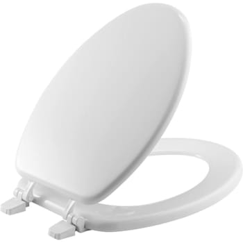 Image for Bemis Elongated Wood Closed Front Toilet Seat In White from HD Supply
