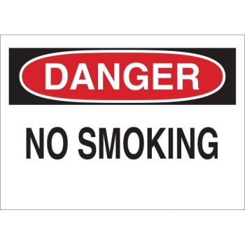 Brady® 7 X 10" Self Sticking "DANGER NO SMOKING" Sign