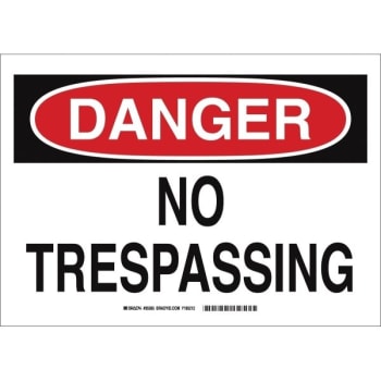 Image for Brady® 7 X 10" Aluminum "DANGER NO TRESPASSING" Sign from HD Supply