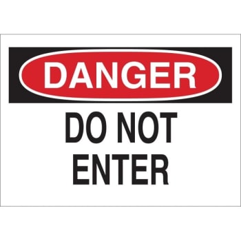 Image for Brady® 10 X 14" Aluminum "danger Do Not Enter" Sign from HD Supply