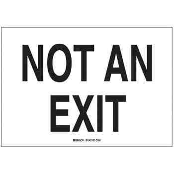 Image for Brady® 10 X 14" Aluminum "NOT AN EXIT" Sign from HD Supply