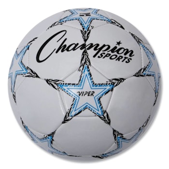 Champion Sports Viper Soccer Ball, No. 5. Size, 8.5" To 9" Diameter, White