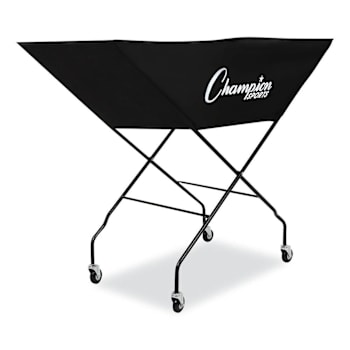 Champion Sports PRO Collapsible Volleyball Cart, 23" X 55" X 41", Black