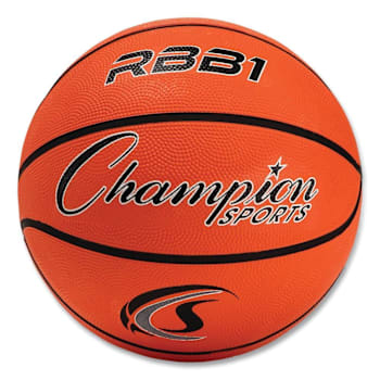 Champion Sports Rubber Sports Ball, Basketball, No. 7 Size, Orange