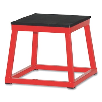 Champion Sports Plyo Box, 15" X 15", Plywood/Rubber/Steel, Red/Black