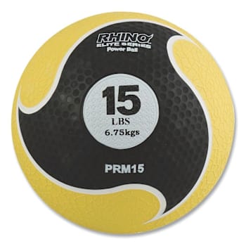 Champion Sports Rhino Elite Medicine Ball, 15 Lb, Yellow