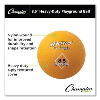 Champion Sports Heavy Duty Playground Ball, 8.5" Diameter, Yellow