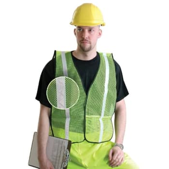 Image for Occunomix Yellow Lite Mesh Vest, X-Large, Hook Loop, Glossy Tape Striping from HD Supply