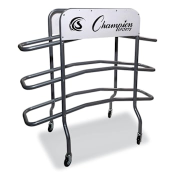 Champion Sports 3-Tier PRO Basketball Rack, Metal, 220 Lb Cap, Silver