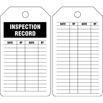 Accuform Pf Cardstock Record Tag "Inspectirecord"