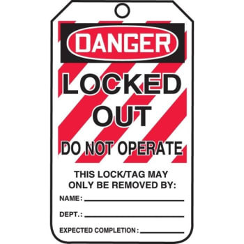 Accuform Pf Cardstock Lockout Tag "Danger Package Of 25