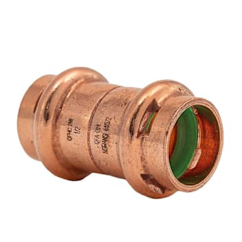 QuickFitting SurePress™ 1/2" Press Copper Coupling With Stop Package Of 10