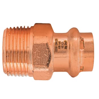 Quickfitting Surepress™ 1/2" Press X 3/4" Mnpt Copper Male Adapter