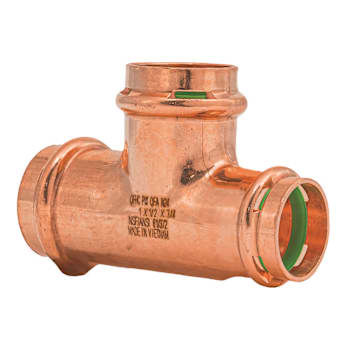 Image for Quickfitting Surepress 1" X 1/2" X 3/4" Press Copper Reducing Tee Fitting from HD Supply