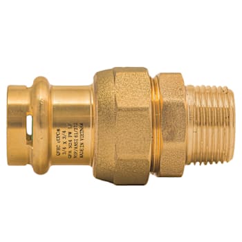 Quickfitting Surepress™ 3/4" Press X 3/4" Mnpt Brass Male Union Adapter