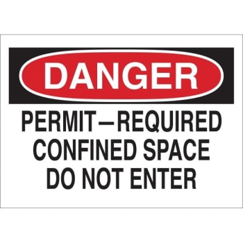 Image for Brady® 7X10" Aluminum "DANGER PERMIT-REQUIRED CONFINED SPACE DO NOT ENTER" Sign from HD Supply