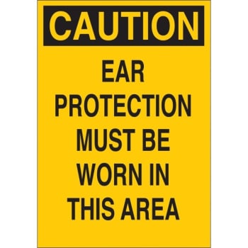 Image for Brady® Accuform "CAUTION EAR PROTECTION MUST BE WORN IN THIS AREA" Sign,  7" x 10", Plastic from HD Supply