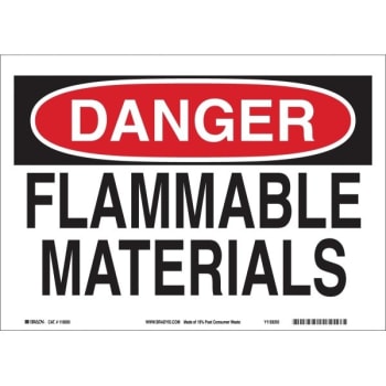 Brady® Accuform 7 x 10" Plastic "DANGER FLAMMABLE" Sign