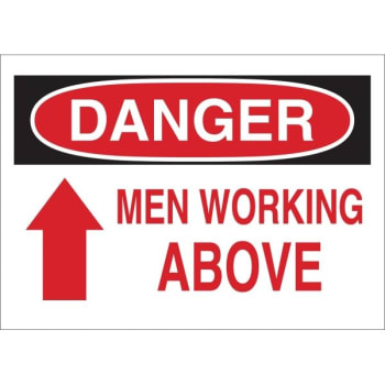 Image for Brady® 10X14" Plastic "DANGER MEN WORKING ABOVE" Sign from HD Supply