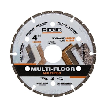 Image for Ridgid 4" All-Flooring Diamond Blade from HD Supply